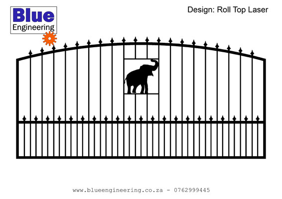 Driveway Gates wit Laser Profile Designs and Iron Rings in Durban